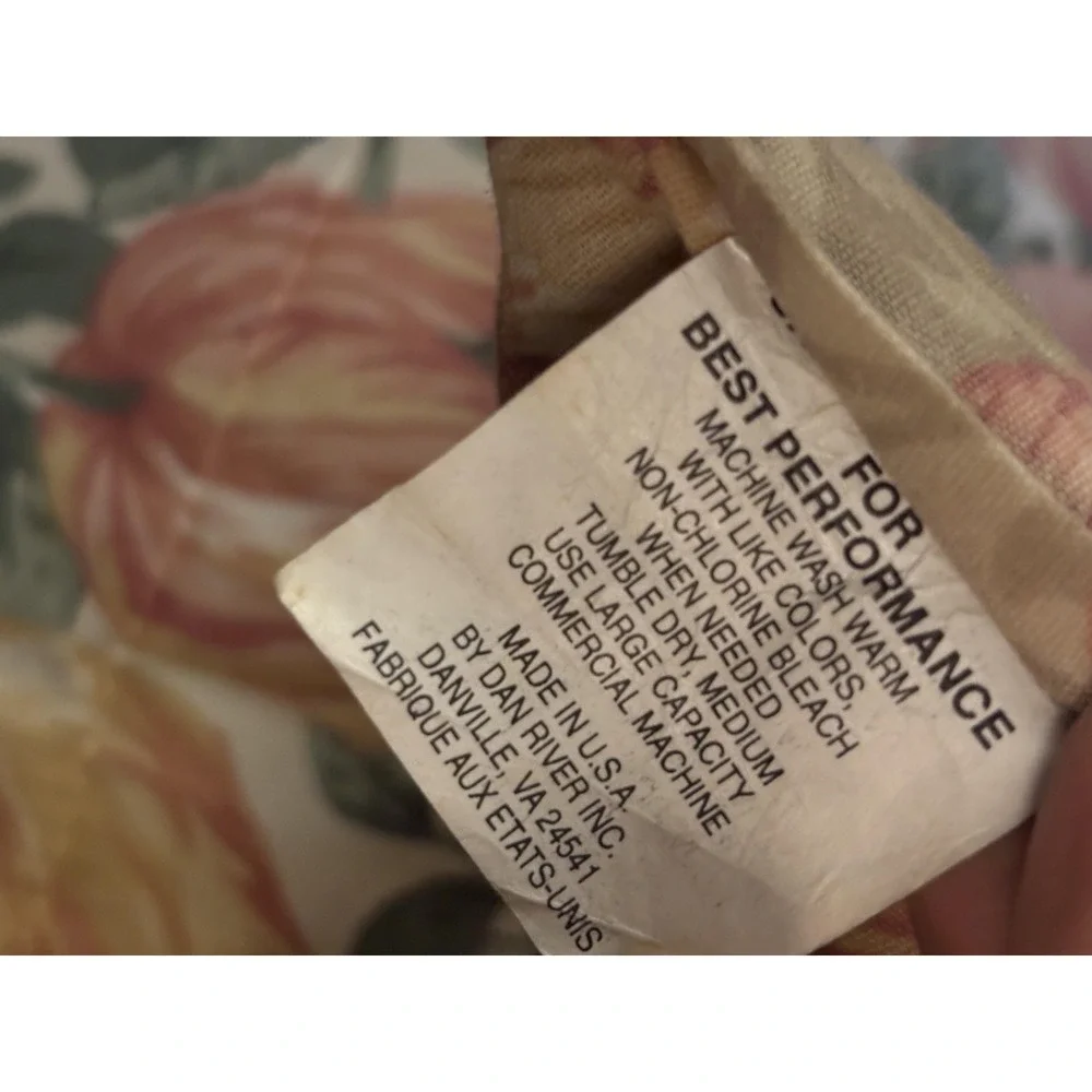 Dan River Reversible Floral Comforter Peony Rose Print Made In USA Bedding 86x86